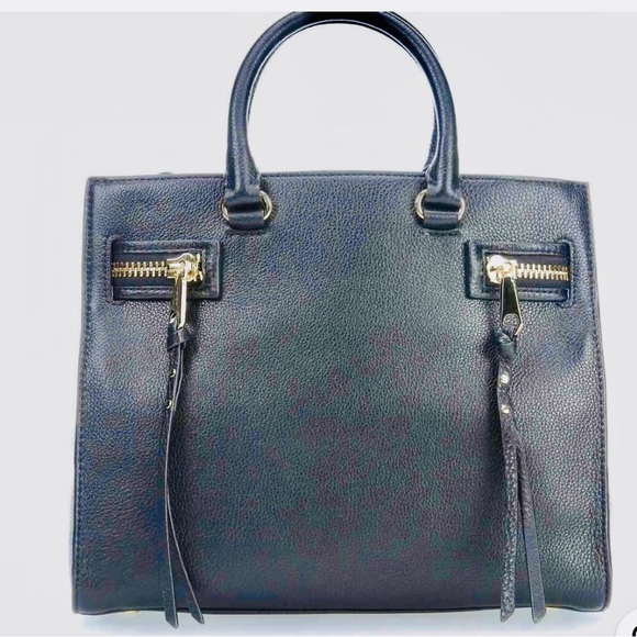 Rebecca Minkoff Geneva Grained Cowhide Dark Blue Leather Women's Bag - Picture 1 of 16